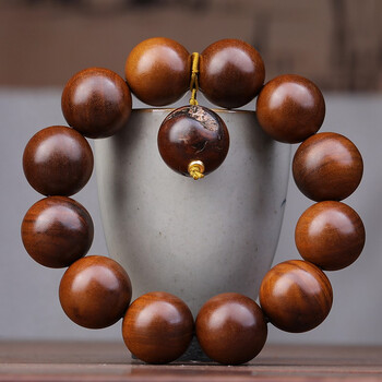 潘家园捡漏顶妃天然雷击枣木桃木转运招财手串链男女款盘玩桶老料枣木