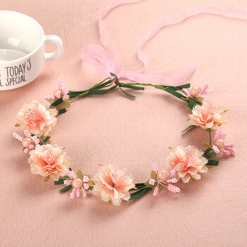 花环头饰韩式森女系田园超仙新娘白纱发饰度蜜月拍照海边度假饰品肉