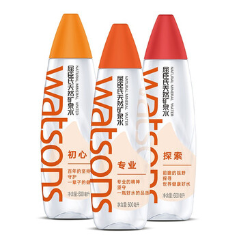 屈臣氏watsons梵净灵水天然矿泉水百年水品牌旅行聚会天然弱碱性45l4