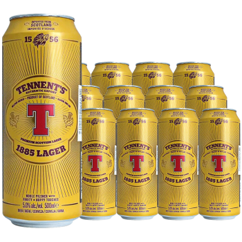 tennent替牌 英国进口拉格啤酒 t牌 500ml*12罐整箱