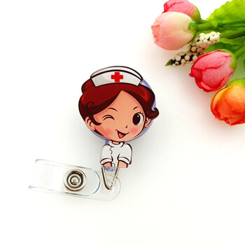 别针护士胸牌卡通证件伸缩扣易拉扣挂绳胸卡厂牌卡套夹子工作牌温妤