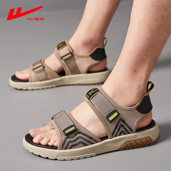 回力凉鞋男夏季新款潮男士休闲运动男款沙滩外穿两用凉拖鞋男棕色43