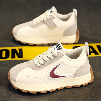 运动鞋2023春秋新款儿童防滑软底跑步鞋中大童男孩潮牌阿甘鞋白色30码