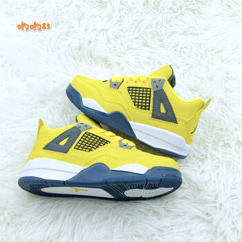 苏漂秋冬新款aj4儿童鞋男童乔4女童大中小童跳舞低帮运动鞋篮球鞋 黄