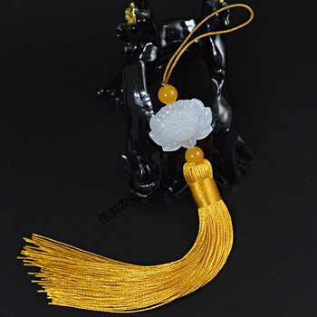 莲花白玉流苏 diy中国结流苏穗子玉佩灯笼吊坠穗子古风腰佩挂件 土