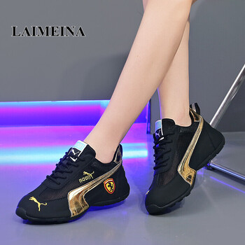 莱美纳(laimeina)品牌运动鞋女鞋春秋网面透气百搭休闲鞋女士厚底老爹