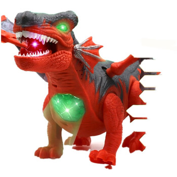 仿真会发光走路有叫声下蛋恐龙模型儿童男孩会动的玩具 大号红色翼龙