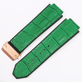 经典融合大爆炸宇舶男机械表big bang系列替换橡胶折叠扣表带 绿色