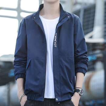 pasi夹克男士春季新款潮流休闲防风衣薄款冲锋运动外套蓝色常规款2xl