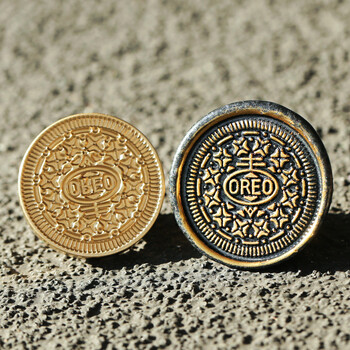 清新火漆印章信封封口蜡封印火漆铜头封蜡火漆章头金色奥利奥3cm无柄