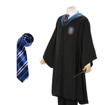 魔法袍斗篷万圣节衣服cosplay魔杖全套定制 拉文克劳魔法袍 领带 围巾