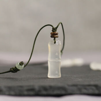 van crude annora气质简约古风清新竹节项链吊坠小众闺蜜男友礼物 k