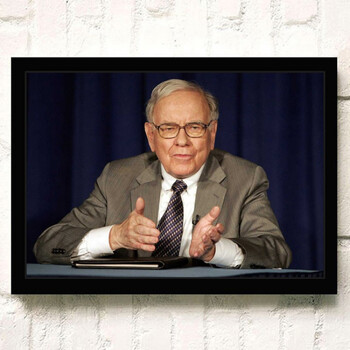 狼天影  股神巴菲特海报墙贴画励志装饰企业家挂画挂图大学生宿舍可