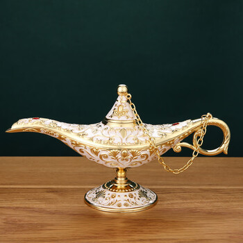 京婉阿拉丁神灯家用复古东南亚工艺品轻奢创意书房许愿灯俄罗斯摆件