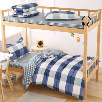 云瑾学生宿舍被褥套装单人六件套床上用品全棉被子褥子枕头全套寝室