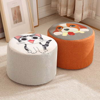 帝帆小凳子家用椅子门口换鞋凳可爱布艺圆凳沙发矮凳软座网红板凳坐凳