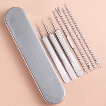 拔黑头粉刺专业高精密尖头超细镊子清理鼻头痘痘夹子工具美容针 粉刺