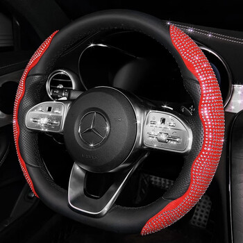 岭溪女神款汽车方向盘套奔驰宝马奥迪保时捷时尚把套四季通用镶钻款