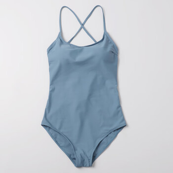 南极人死库水泳衣女日系连体仙女范小胸聚拢显瘦遮肚吊带性感露背 (灰