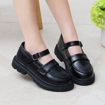 童鞋女童皮鞋黑色儿童公主鞋春秋中大童学生单鞋软底舞蹈鞋学院风