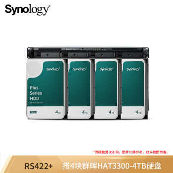 ȺͣSynology RS422+ ˫ 4λ1Uʽ NAS 洢  ҵ 16TB棨4ȺHAT3300 4TB