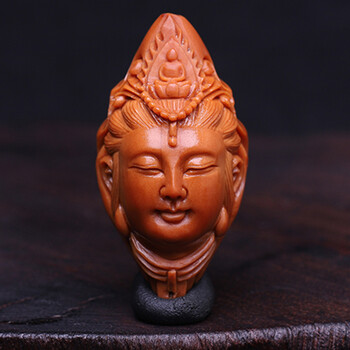 全意琳 橄榄核雕刻单籽观音菩萨2.0老核大籽男女项链吊坠观音吉祥