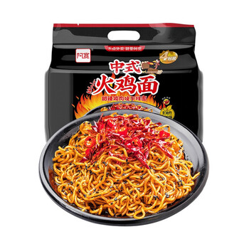 阿宽火鸡面超辣速食干拌泡面方便面桶装1提装甜辣鸡肉味
