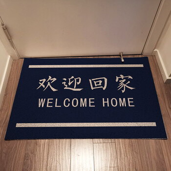 人家入户进门口丝圈地垫除尘脚垫家用可裁剪防滑且慢欢迎回家90x120cm