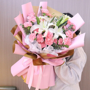 荟鲜阁鲜花速递康乃馨玫瑰花束生日礼物送妈妈全国同城花店配送