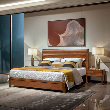 南洋胡氏乌金空间vve7s61实木床121518米乌金木现代意式轻奢床头架子