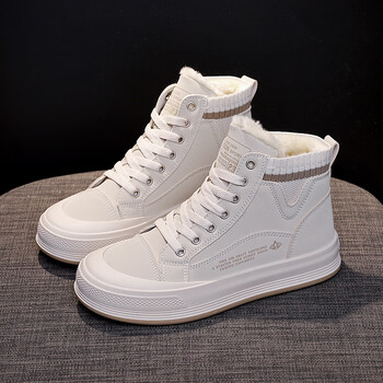 雪地靴女防水防滑时尚短靴子学生新款女鞋冬季保暖加绒加厚大棉鞋米