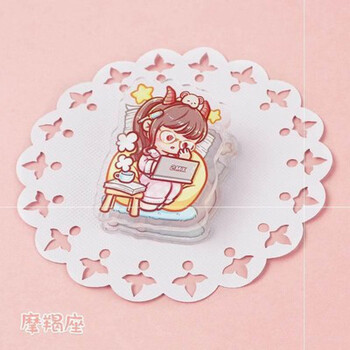 红可爱系列新品十二星座肉球做手杖专用的亚克力手帐夹子小麻薯摩羯座