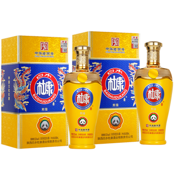 白水杜康52度熊猫酒浓香型白酒礼盒500ml6整箱装500ml2双支