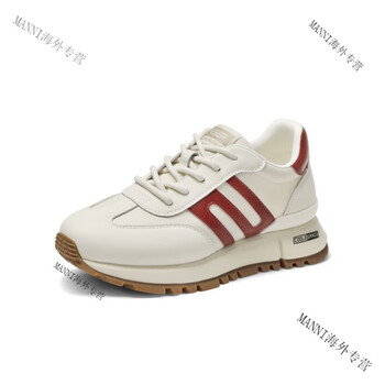 百丽小金甘复古网面阿甘鞋女鞋休闲鞋鞋子 雾霾米红色 34【图片 价格