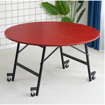 百益永进 大圆桌可折叠餐桌酒店饭店家用伸缩餐台圆形转盘吃饭桌子 1.