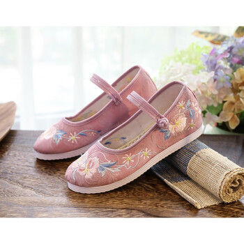 堡勒迪(baoledi)古代鞋子花盆底鞋汉服鞋圆头单鞋白色底复古古装搭配