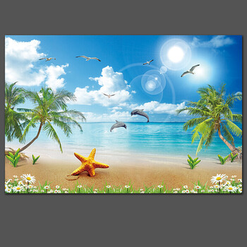 爱睿3d立体画壁画自粘自然美景风光大自然视觉装饰风景画客厅电视背景