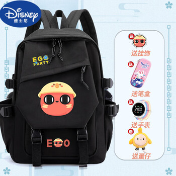 迪士尼(disney)小学生书包女卡通中小学生高颜值轻便动漫双肩包 黑色