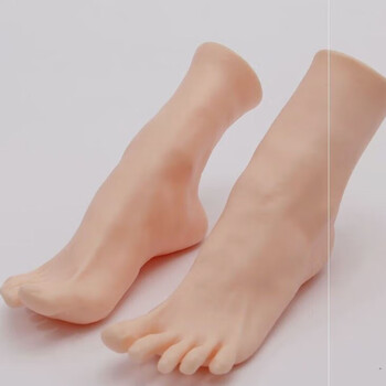 恋足美脚脚模仿真美甲直播足模脚丫女脚模鞋恋足拍摄鞋袜模型 软脚1对