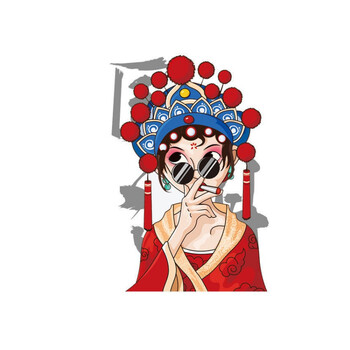 中国风卡通人物个性潮流车身车门创意装饰划痕遮挡贴纸 潮女墨镜叼烟