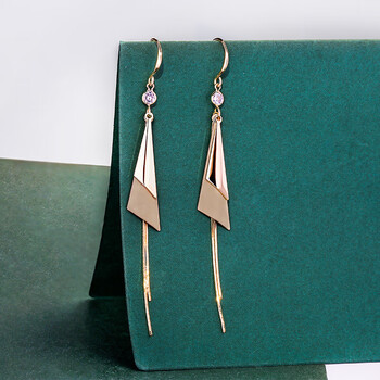 宜炫韩国气质流苏耳环女网红年新款潮长款耳饰时尚浅灰色有耳洞耳钩款