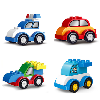 微凡嘉(weifanjia)2023儿童拼装大颗粒积木玩具百变小汽车拼插工程车