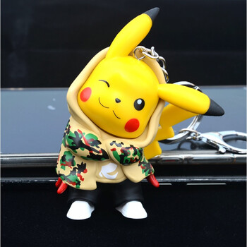 皮卡丘 钥匙扣 汽车挂件 男女情侣 书包 钥匙链 环 个性礼物挂饰 迷彩