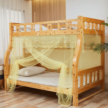 凤倪新款蚊帐儿童上下铺梯形高低双层床家用特加密直梯柜梯蚊帐阳光