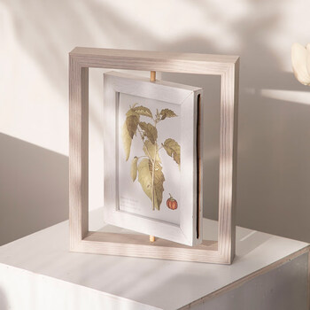 相架 摆台 创意相框摆台6寸8寸a4双面旋转加洗照片做成相框桌面摆件