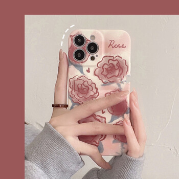 手机壳温柔风苹果11全包镜头软壳波浪纹rose水彩玫瑰花iphone12promax