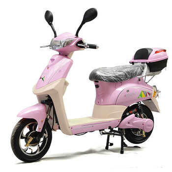 双人踏板电动摩托车成人迷你代步车女性 整车【粉色】配电池骑45公里