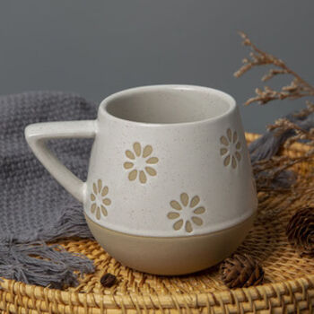 咖啡杯月亮太阳早餐杯复古燕麦杯家用水杯马克杯陶土雪花401至500ml