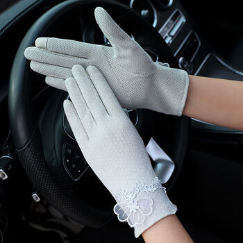 京蝌蝌防晒手套女夏季遮阳棉布透气春秋开车骑车防滑触屏薄款短款可触