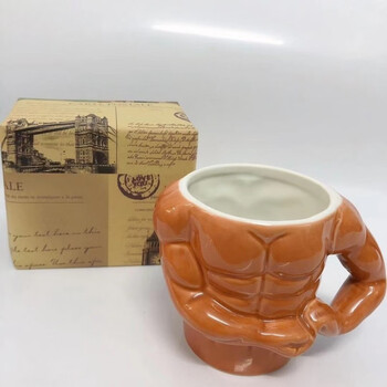 捏肚子水杯捏肚子肉的杯子创意猛男杯肌肉杯陶瓷马克杯